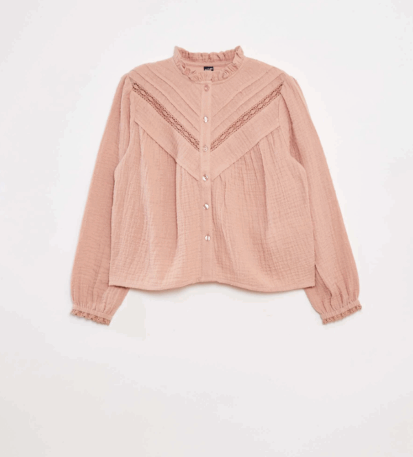 Blouse en gaze de coton plumetis